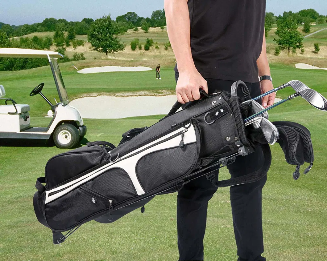 Golf Bag for Men- Black White Stand Golf Bag